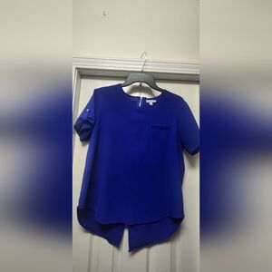Women's Royal Blue Short Sleeve Blouse Size Medium